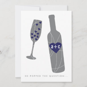 Convite de festa de noivado 'Pop the Question' azu