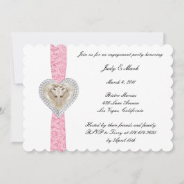 Convite de festa de noivado Unicorn Pink Lace