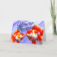 Convite de Festa de Peixes de Aquário Oranda Goldf