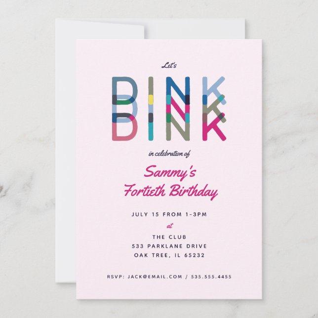 Convite de Festa de Pickleball Esportes Vamos Dink (Frente)