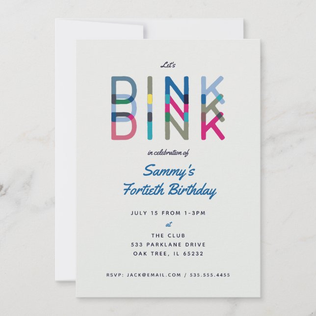 Convite de Festa de Pickleball Lets Dink Festa de  (Frente)