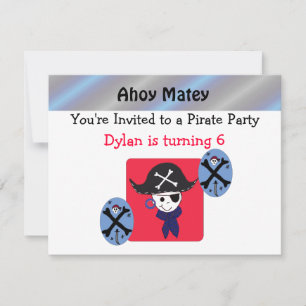Convite de Festa de Pirata Fofo