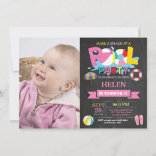 Convite de Festa de Piscina de Verão Splish Splash