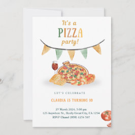Convite de Festa de Pizza Moderna Estética