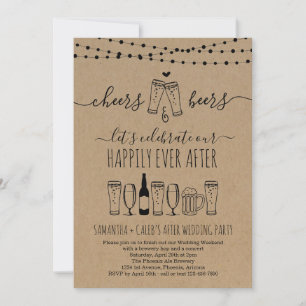 Convite de Festa de Pós-Casamento com Cerveja e Sa