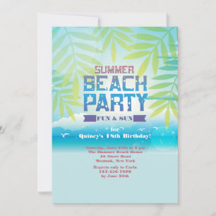 Convite de Festa de Praia de Verão