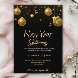 Convite de festa de reunião de ano novo elegante