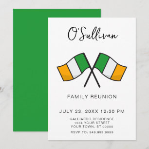 Convite de Festa de Reunião de Família Irlandesa
