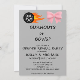 Convite de festa de revelação de gênero Burnouts o