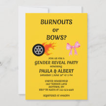 Convite de Festa de Revelação de Gênero Burnouts o