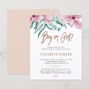 Convite de festa de revelação de gênero com orçame