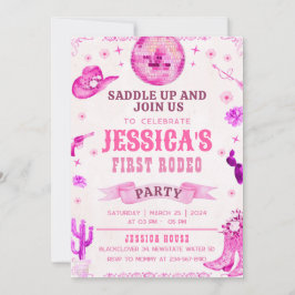 Convite de Festa de Rodeio de Cowgirl Iniciante
