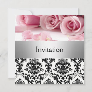 Convite de festa de Rosas Rosa Damask save the dat