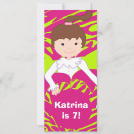 Convite de Festa de Slumber com Verde Lima e Rosa