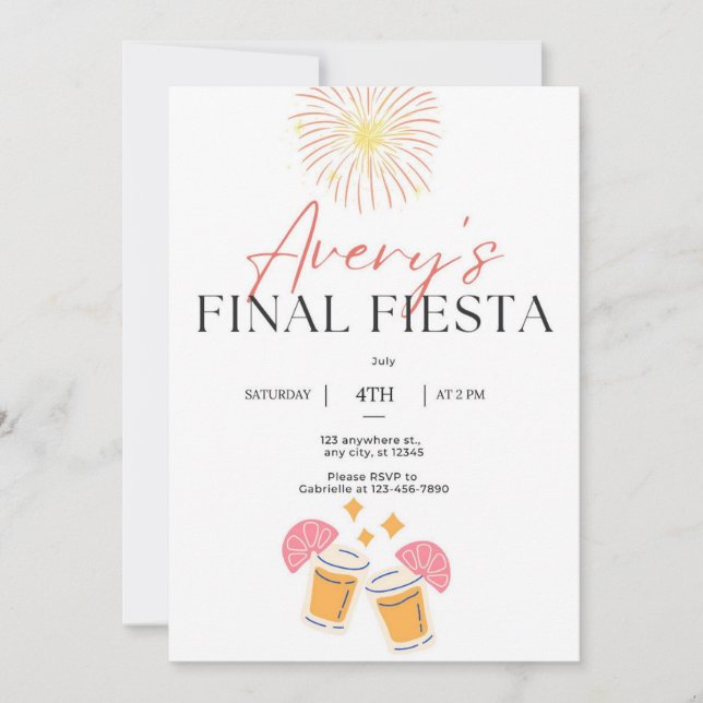 Convite de Festa de solteira Clássica com Fotos (Frente)