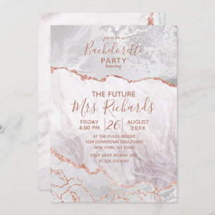 Convite de Festa de solteira Dourada de branco e R