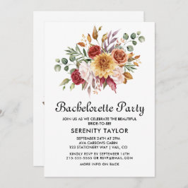 Convite de Festa de solteira Floral de outono