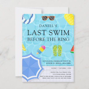Convite de Festa de Solteiro à Beira da Piscina