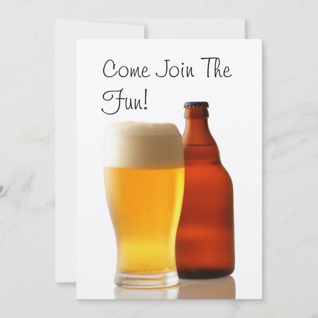 Convite de Festa de Solteiro com Garrafa de Cervej (Frente)
