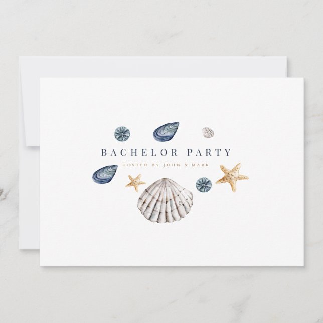 Convite de Festa de Solteiro na Praia Tropical (Frente)