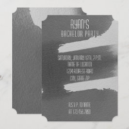 Convite de Festa de Solteiro Preto e Cinza