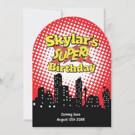 Convite de Festa de Super-Herói Infantil - Funeral