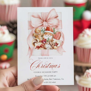 Convite de festa de troca de biscoitos de Natal el