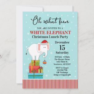 Convite de Festa de Troca de Presentes de Elefante
