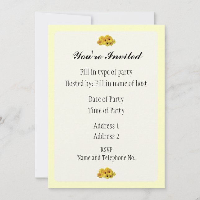 Convite de Festa - Design Daisy (Frente)