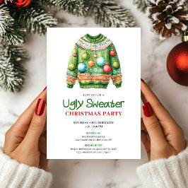 Convite de Festa Divertido Suéter Feio de Natal