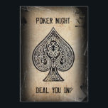 Convite de festa do Ás de Espadas do Poker Retro G<br><div class="desc">Para qualquer festa relacionada ao pôquer. Por favor,  personalize com o título do seu evento e todas as informações detalhadas. Obrigado por visualizar.</div>