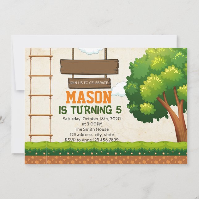 convite de festa do curso TreeTop (Frente)