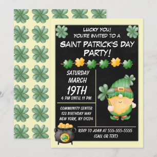 Convite de festa do Dia de São Patrício com tema d