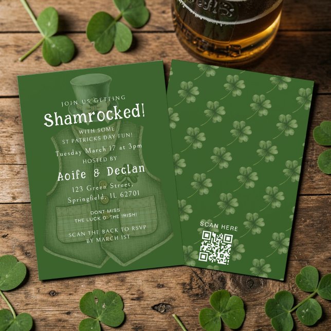 Convite de Festa do Dia de São Patrício Shamrocked (Criador carregado)