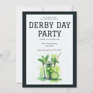 Convite de Festa do Dia do Derby Mint Julep Kentuc