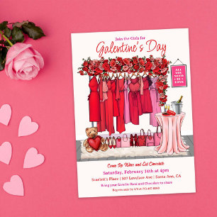 Convite de festa do Dia dos Namorados Galentine's 