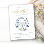 Convite de festa do Floral de Hanukkah Azul de Mar<br><div class="desc">Se precisar de mais alguma personalização,  por favor,  sinta-se à vontade para me enviar uma mensagem em yellowfebstudio@gmail.com.</div>