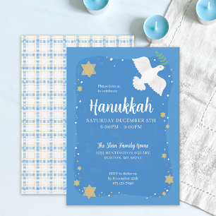 Convite de festa do Hanukkah com pintura em aquare
