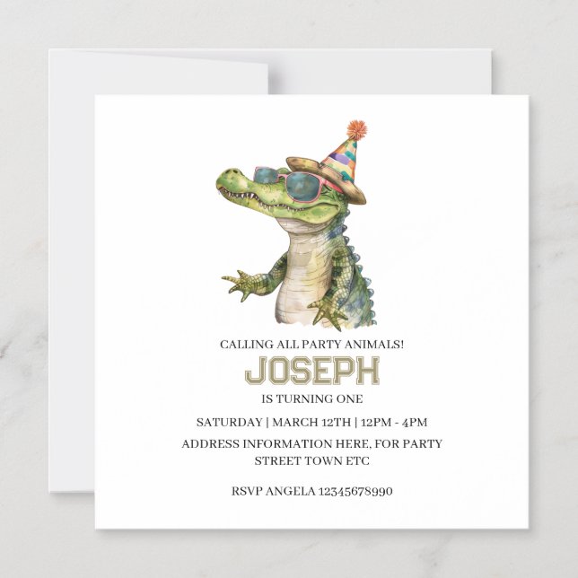 Convite de festa do Partido do Jacaré para festa n (Frente)