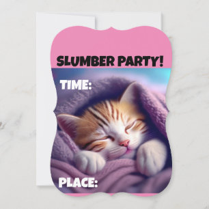 CONVITE DE FESTA DO SONO FOFOS GATOS ADORMECIDOS