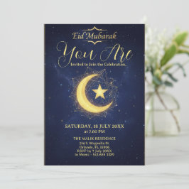 Convite de Festa Eid Mubarak Noite Estrelada