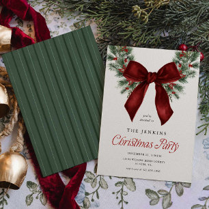Convite de Festa Elegante com Grinalda de Natal co