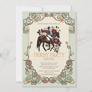 Convite de festa elegante de Derby com cavalgada f