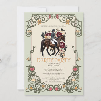 Convite de festa elegante de Derby com cavalgada f