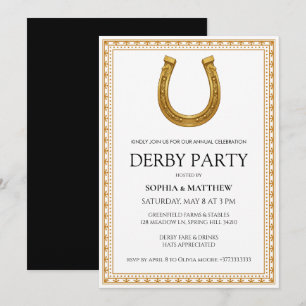 Convite de festa elegante de Derby com ferradura d