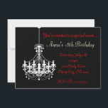 Convite de Festa Elegante Lustre Preto e Branco<br><div class="desc">Convite de Festa Elegante Lustre Preto e Branco. Perfeito para qualquer evento especial.</div>