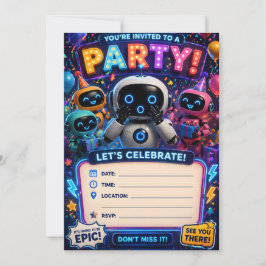 Convite de festa épica do Cryo e da gangue robô fo