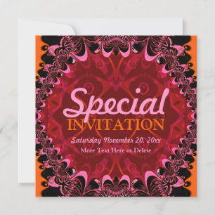 Convite de festa especial de renda batik tribal