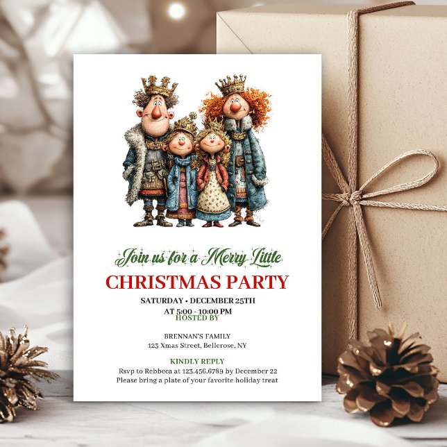 Convite de Festa Familiar Festiva com Aquarela Cap (Whimsical Watercolor Family Festive Party Invite)