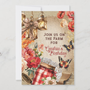 Convite de Festa Farmland Chic